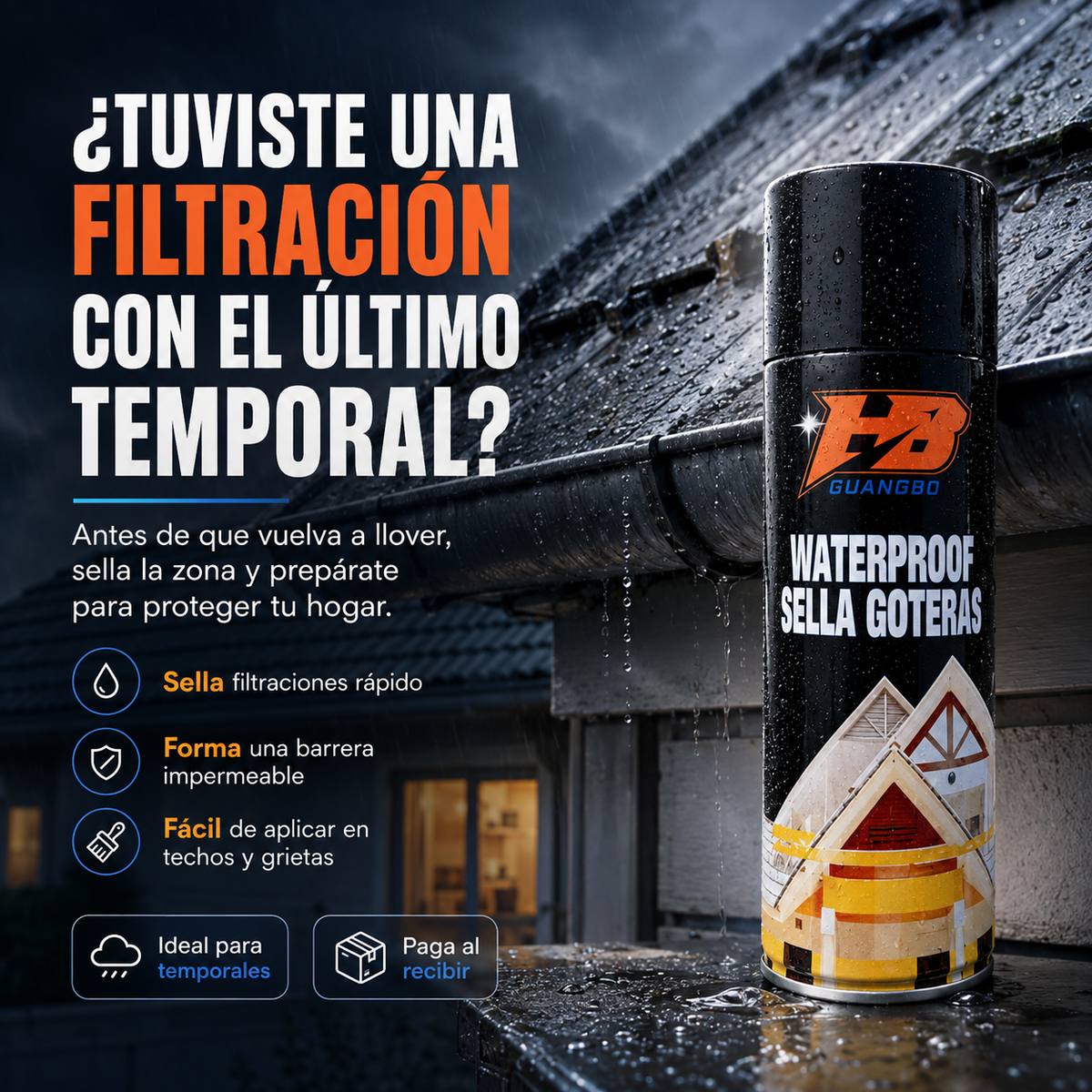 Spray Sellador AquaSeal™ – Protege tu hogar tú mismo antes de la próxima lluvia