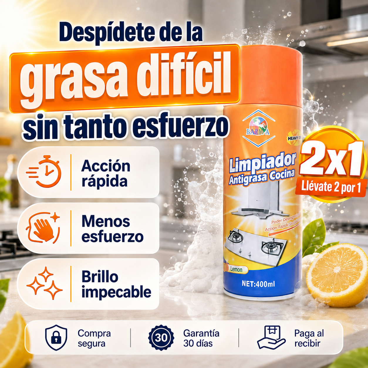 2x1 Clean Grax™ – Limpieza Antigrasa Profunda