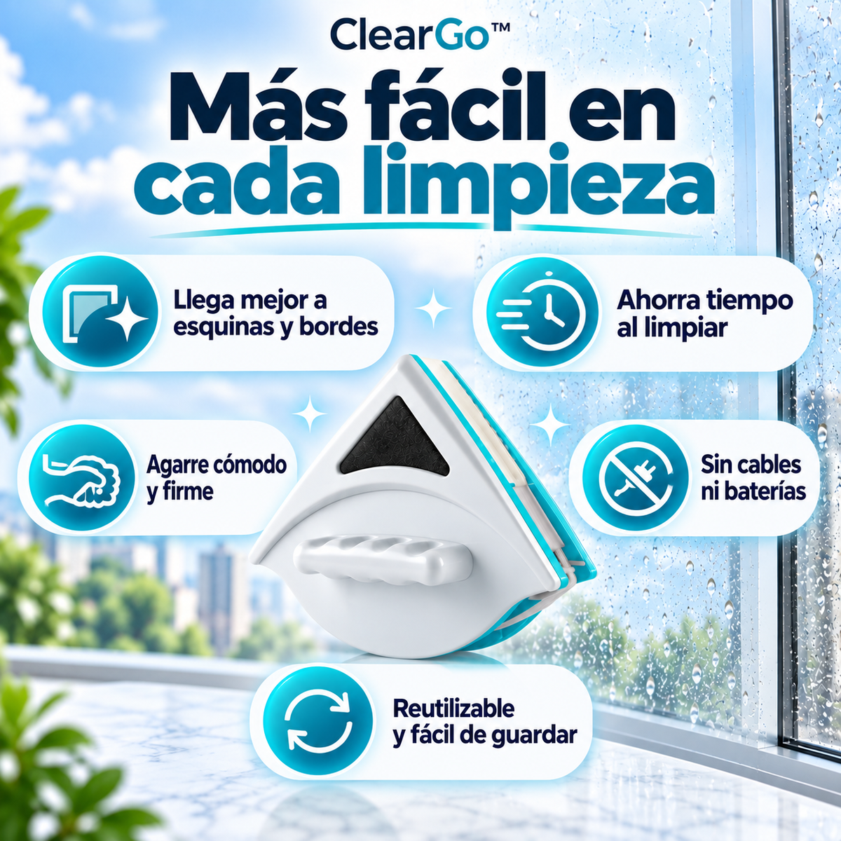 ClearGo™ Limpiavidrios Magnético | Limpia lo que no alcanzas