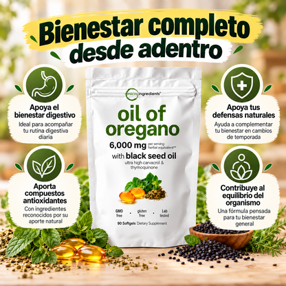 Aceite De Orégano 60 capsulas | Apoya tu digestión y siéntete mejor