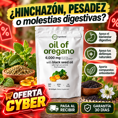 Aceite De Orégano 60 capsulas | Apoya tu digestión y siéntete mejor